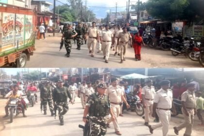 20240715 1626455323277695075395977 मुहर्रम को लेकर एसएसबी व पुलिस ने फतेहपुर में निकाला फ्लैग मार्च