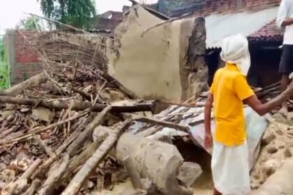 20240806 2128327754212968939693912 गया के चरोखरी गाँव में बारिश से मिट्टी का घर गिरा, एक मवेशी की मौत